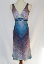 Missoni Italy Pink Purple Turquoise Sleeveless Belted Dress  SMALL  #1860 - £297.34 GBP