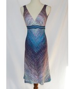 Missoni Italy Pink Purple Turquoise Sleeveless Belted Dress  SMALL  #1860 - $514.75 CAD
