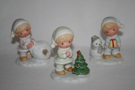 HOMCO #5613 Christmas Children Boys Figurines Set of 3    #1483 - £14.38 GBP