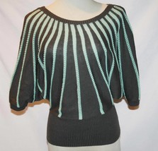 Cut25 Gray Seafoam Striped Batwing Sweater Top X-Small    #1847 - £36.24 GBP