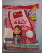 Hanes Girls&#39; Cotton Brief 6-Pack Assorted, Size 8 Tagless, New Sealed 7358 - £7.01 GBP