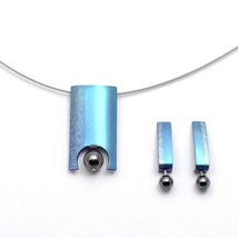 Titanium jewellery set. Handmade in France. Allergy free! Necklace and ear studs - £43.95 GBP