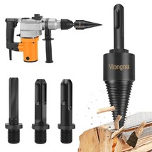 Firewood Log Splitter 3 Pcs Drill Bit Wood Splitting Tools Logs Bits Hea... - $33.98