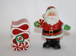 Fitz & Floyd Peppermint Santa Salt & Pepper Shaker Set   -Never Used-   #985 - $20.00