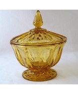 Vintage Anchor Hocking Fairfield Honey Gold/Amber Covered Candy Bowl  #620 - £15.75 GBP