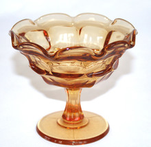 Vintage WESTMORELAND Crystal Ashburton Golden Sunset Amber Compote *EUC*  1317 - $25.00