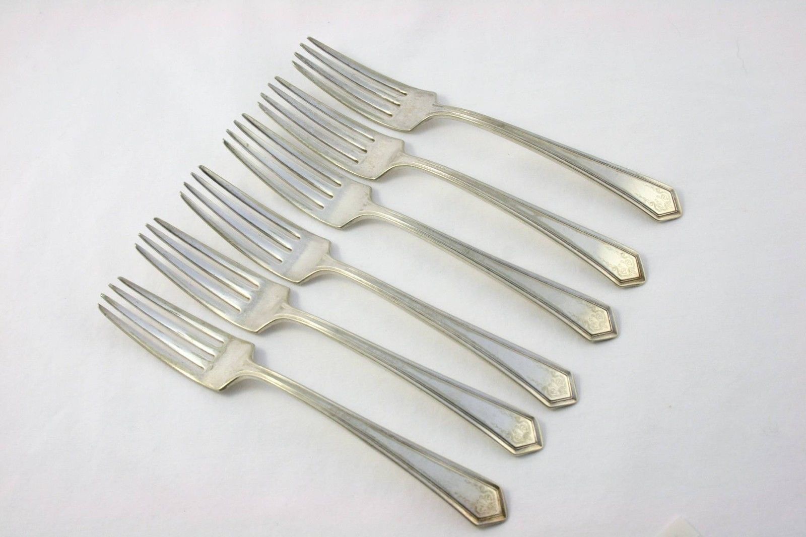 Primary image for -1865 WM ROGERS MFG XII- Sectional Silverplate LaSalle Set/6 Dinner Forks   #468