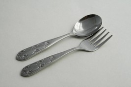 Vintage Sanitoy Stainless Steel Korea Baby Fork &amp; Spoon  #1673 - $15.00