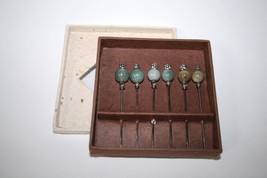 Hor D&#39;Oeuvre Picks in Hand Made Box  Set of 6    #1428 - $20.00