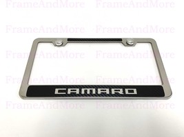 1x CAMARO Carbon Fiber Style Stainless Steel Chrome Metal License Plate ... - $13.22
