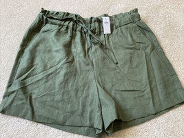 NEW Banana Republic Factory Linen Paperbag Pull-On Short Green Size M NWT - $39.11