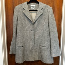 EUC Vintage LL Bean Womens Wool Blend Tweed Herringbone Blazer USA 18 Y2K - £34.17 GBP