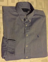 RALPH LAUREN Men Chambray Yarmouth 100% Two Ply Cotton Button Shirt Sz 17 32/33 - £23.59 GBP