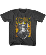 ACDC Flaming Guitar Kids T Shirt Fire Jaydee Gibson SG Rock Band Concert... - £18.44 GBP