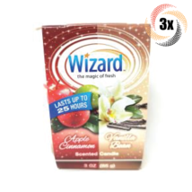 3x Candles Wizard Apple Cinnamon &amp; Vanilla Bean Scented Candles | 3oz | 25 Hours - £11.19 GBP