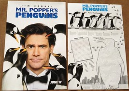 Mr. Popper&#39;s Penguins D/S 13.5&quot;X20&quot; Original Promo Movie Poster Jim Carrey - £7.82 GBP