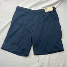 Haggar Mens Dress Shorts Navy Blue Pinstripe Flat Front Pockets Zip 38 New - £13.93 GBP