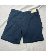Haggar Mens Dress Shorts Navy Blue Pinstripe Flat Front Pockets Zip 38 New - £13.91 GBP