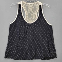 Jessica Simpson Tank Top Womens M Stretch Black Cream Lace Racerback Pol... - £7.94 GBP