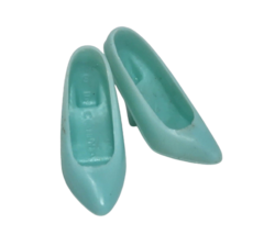 VINTAGE 1990's MATTEL BARBIE MINT GREEN CLOSED TOE HIGH HEEL HEELS PUMPS... - $4.75