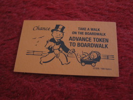 2004 Monopoly Board Game Piece: Advance to Boardwalk Chance Card - £0.78 GBP