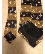 Jhane Barnes Men&#39;s Tie Blue &amp; Brown Print Silk Neck Tie - £11.80 GBP