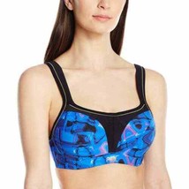 PANACHE 5021 Full-Busted Underwire Sports Bra Sz 38F Blue Multi - £34.76 GBP