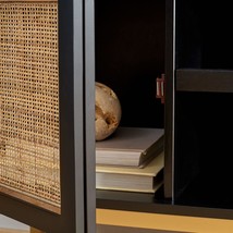 Safavieh Home Collection Zadie Coastal Black/Natural 1-Shelf Rattan - £218.79 GBP