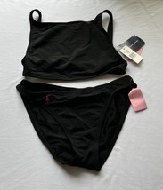 New w Tags Vintage Polo Sport 2 Pc Bathing Suit Swimsuit Sz 8 Black w/Re... - $39.95