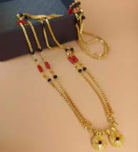 Traditional Wedding CZ Mangalsutra Gold Plated Indian Bollywood Jewelry Set - £16.12 GBP