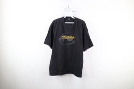 Vintage 90s Nautica Competition Mens XL Faded Spell Out Big Logo T-Shirt Black - £31.11 GBP