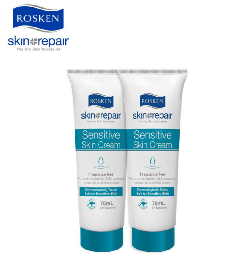 2 X Rosken Skin Repair Cream Daily Moisturiser For Sensitive Skin 75ml FAST SHIP - $27.90