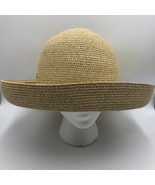 Vintage 90s Betmar New York Women&#39;s Sun Straw Hat Gold Accent with Heart... - £22.29 GBP