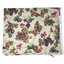 Cranston 2011 Fabric Grapes Red Purple Leaves Print 36 x 44 Inch Remnant - $24.70