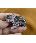 (Y-ELE-747) pink black ELEPHANT gemstone carving figurine love elephants... - $319.00 MXN