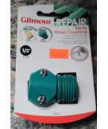 NWT Gilmour Male Hose Coupling Repair 1/2&quot; Water Hose Reuse Green Replac... - £3.92 GBP