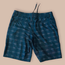 Hang Ten Board Shorts Mens 36 Gray Black Plaid Stretch Swim Trunks 11&quot; Inseam - $11.77