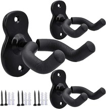 Sound Harbor Guitar Wall Mount Wall Hanger 3 Pack Hook Black Metal Guitar Holder - £29.29 GBP