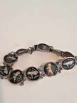 Siam Sterling Silver Black Vintage Panel Bracelet 7”. - £18.13 GBP