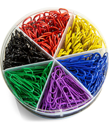 Officemate PVC Free Color Coated Paper Clips, 450 per Tub Office Paper C... - £9.18 GBP