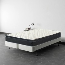 Mayton, Medium Firm Pillow Top 9-Inch Memory Foam Hybrid Mattress With 4”, White - £322.32 GBP