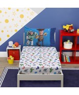 Disney Toy Story 4 - Blue, Green, Red 2Piece Toddler Sheet Set With Fitt... - £31.45 GBP