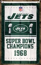 New York Jets Super Bowl Championship Flag 3x5 ft Football Banner Man-Cave - $18.99