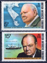 ZAYIX British Antarctic Territory BAT 62-63 MNH Churchill Memorial 041123-S102M - £3.16 GBP