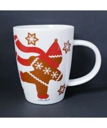 Crate &amp; Barrel Gingerbread Man Skating &amp; Snowflakes 10 oz. Coffee Mug Cup - £12.23 GBP