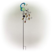 Sky116Slr-Cc Solar Peacock W Changing Led Stake, 48 Inch Tall, Multi-C - £39.95 GBP