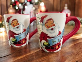 2 William Sonoma Letters To Santa Christmas Coffee Mugs Hot Cocoa Tea Cu... - $19.79