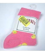 COPPER KEY NWT GIRLS SOCKS SHOE SIZE 6-11 1/2 SOCK SIZE 6-7 1/2 PINK WIT... - $3.95