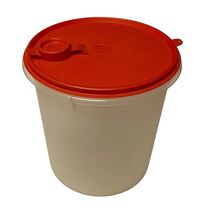 Vintage Tupperware Storage Container with Spout Round Clear Red Lid 510-... - €12,65 EUR