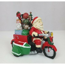 Ceramic Santa Riding  A  Motorcycle Christmas 4 Piece Cardinal Butter Sp... - $15.51